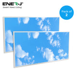 Pack of 2 LED Backlit Panel with 2D Sky Picture 60W 1195x595 mm