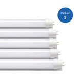 Pack of 5 T8 09W LED Nano Plastic Tube 60cms 6000K, Super Bright, Wall and Ceiling White LED, 30000 Hours Long Life