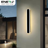 Outdoor Acrylic Black Wall Lights, 60 x 8 cms, 12W Waterproof, IP44, Warm White