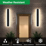 Outdoor Acrylic Black Wall Lights, 60 x 8 cms, 12W Waterproof, IP44, Warm White