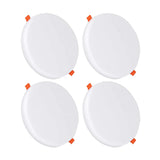 Pack of 4 18W Frameless Recessed-Surface Super LED Panel Downlights, 6000K, 105mm, Round, 2 Years Warranty