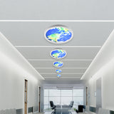 Surface mounted Earth LED Ceiling Light, 2D Printed Earth Light Shade, Power: 24W, Size: 300mm, 6500K, IP20