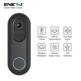 1080P Wired & Wireless Video Doorbell kit with 5200mah battery & USB foldable Chime