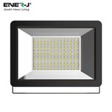 100W 6000K ENERJ Slim LED Floodlight Suitable for use both indoors and outdoors and available in black finish. - ENER-J Smart Home