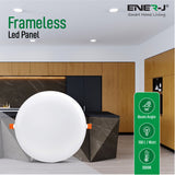 Pack of 4 18W Frameless Recessed-Surface Super LED Panel Downlights, 6000K, 105mm, Round, 2 Years Warranty