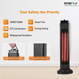 ENERJ Portable Infrared Heater, 600W & 1200W Dual Mode Infrared Heater with Carbon Heating Element, Heater for Home and Office, Energy Efficient