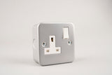 13A Metal Clad Single Wall Socket with switch - ENER-J Smart Home