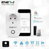 Pack of 3 Wi-Fi Smart Plug EU Outlet with Energy Monitoring, Works with Amazon Alexa, Google Home, Wireless Smart Socket Remote Control Timer Plug Switch, No Hub Required. Max Load 1600W