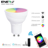 5W Smart Colour Changing Light Bulb, GU10 RGB CCT Colour Changing Bulbs,  Bluetooth APP Control LED Bulbs, WiFi Dimmable RGB and White Light, Mood Light for Room Decor & Party (Pack of 3)