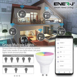 5W Smart Colour Changing Light Bulb, GU10 RGB CCT Colour Changing Bulbs,  Bluetooth APP Control LED Bulbs, WiFi Dimmable RGB and White Light, Mood Light for Room Decor & Party (Pack of 3)