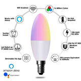 4.5W Smart Colour Changing Light Bulb E14 RGB CCT Colour Changing Bulbs,  Bluetooth APP Control LED Bulbs, WiFi Dimmable RGB and White Light, Mood Light for Room Decor & Party (Pack of 3)