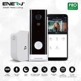 ENERJ Smart Wireless Doorbell with Chime Full HD, WiFi, Security Camera with Motion Detection, Night Vision, Two Way Audio Night Vision & PIR Motion