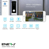 ENERJ Smart Wireless Doorbell with Chime Full HD, WiFi, Security Camera with Motion Detection, Night Vision, Two Way Audio Night Vision & PIR Motion