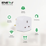 3 Pc Pack Mini WiFi Smart Plug, UK BS Plug, Smart Socket Works with Amazon Alexa & Google Home, With Energy Monitoring, APP & Voice Control