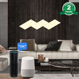 6 Pc Pack Triangle Wall Light Panel with Remote Control, Smart WiFi LED Modular Light Panel with Voice & App Control