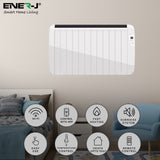 2000W Smart Electric Radiator Heater with LCD Display & Voice Control, 7-Day Timer Function with WIFI, Free Standing or Wall Mountable