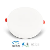 Pack of 4 18W Frameless Recessed-Surface Super LED Panel Downlights, 6000K, 105mm, Round, 2 Years Warranty