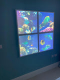 Set of 4 40W 2D Ocean Marine Ceiling Light Set of 4 SKY Panel 60x60cms LED Light Cool Ultra Thin Panel, 6500K
